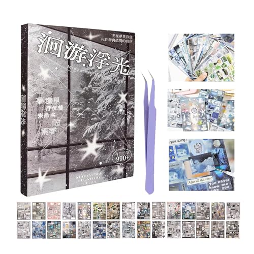 Japanese Stickers Book for Scrapbooking Supplies, Nature Japanese Stickers - color: Dreamland