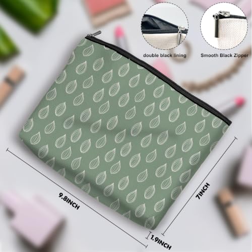Green Drawn Rain Makeup Bag, Boho Makeup Organizer Cosmetic Bags for Women - color: GreenSeed
