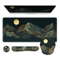 iCasso Large Mouse Pad, 4in1 XXL Mousepad + Keyboard Wrist Rest+Mouse Wrist Rest+Coaster Set with Ergonomic Design for Computer(Cyan-Mountain) - color: Cyan Mountain