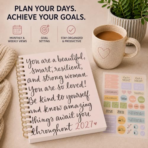 WORLD TRAVELER Academic Planner School Organizer Jul 2026-Dec 2027, 7"x9" - color: Pink
