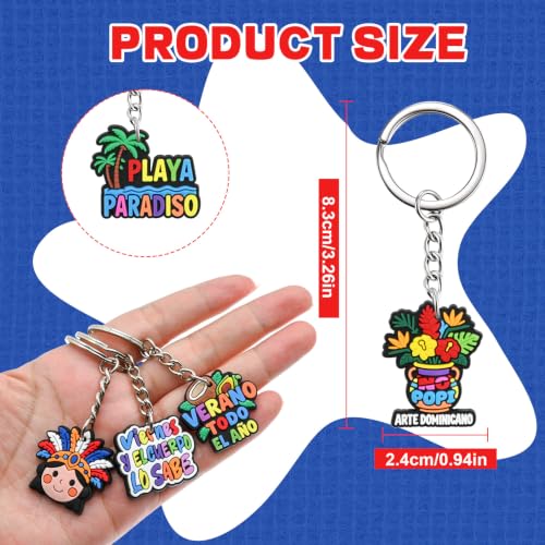 Cute Keychains Bulk, Keychain Charms Key Chain Trinkets Backpack Charms Accessories Keyring for Classroom Prizes - color: Dominican Republic-20p