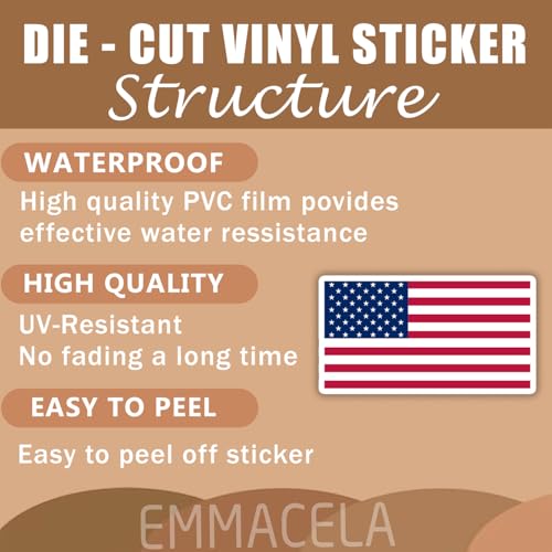 (3PCS) America Flag stickers, USA American Sticker, US Patriotic Waterproof Vinyl Decals For Laptops, Tumblers, Water Bottles, Books, Scrapbooks, Size 3 x 1.7 Inch - color: America