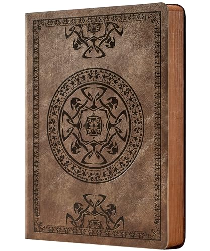 CAGIE Leather Journal for Men Women Vintage Notebook Diary, A5, Dark Brown - color: A-Dark Brown, size: A5