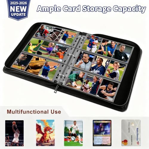 Baseball Card Binder, 900 Pockets, Protective Trading Card Album - color: Baseball-Blue, size: 900 Pockets