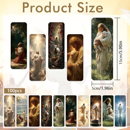 Christian Bookmarks, Jesus Bible Book Marks for Bible Study - style: Jesus