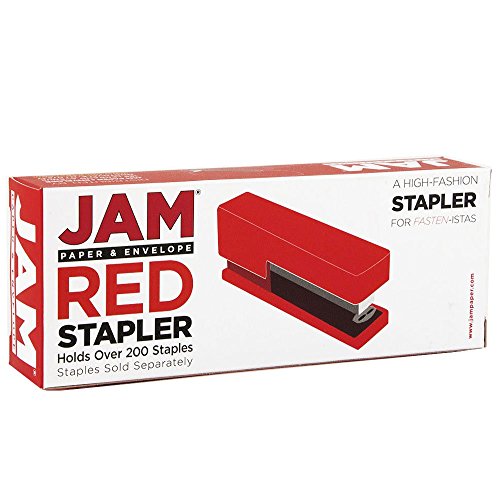 JAM PAPER Modern Desk Stapler - Red - Sold Individually - color: Red, size: Pack of 1