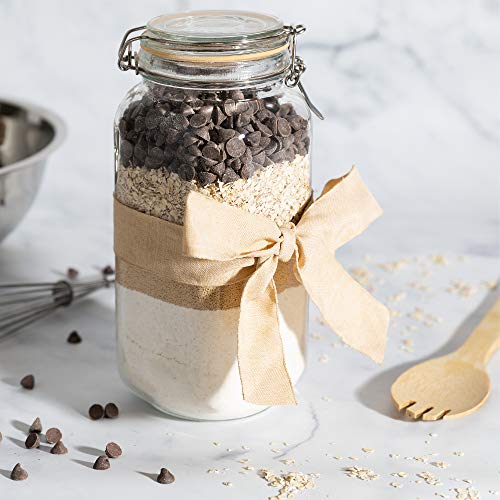 Glass Jars with Airtight Lids 67 oz [Set of 2] - size: 67 oz