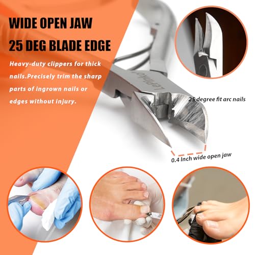 LePinko Podiatrist Toenail Clippers, Thick and Ingrown Nails Clippers, 1PCS - size: 1 piece