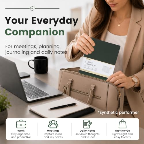 CAGIE College Ruled Journal for Men & Women, Softcover A5 Leather Notebook - color: Green, size: 1 Pack
