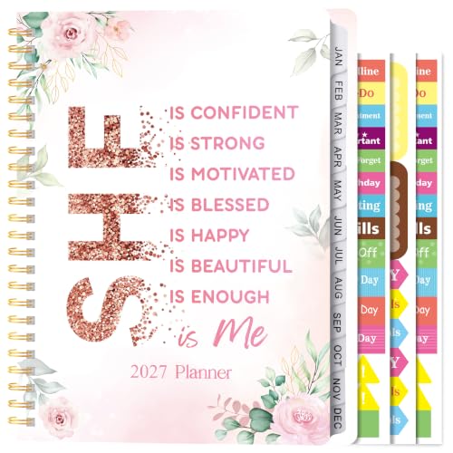 Xqumoi 2027 A5 Planner Self-Love Positive Weekly and Monthly Planner Gift - color: Girl Affirmation 2027, size: A5