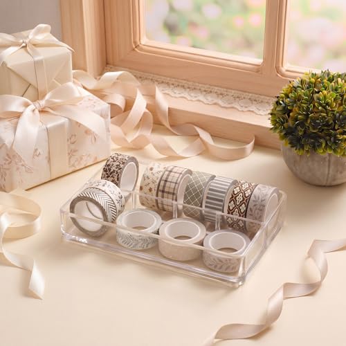 Gueevin 24 Rolls Floral Washi Tapes Set Scrapbook Supplies, Neutral - style: Neutral