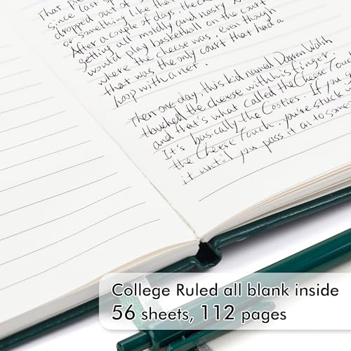 feela 6 Pack Pocket Mini Notebooks Bulk, Small Cute Memo Notepads Hardcover College Ruled Lined Journals with Pen Holder for School Business Work, with 6 Black Pens, 3.5”x 5.5”, A6, Dark Green - color: A6 6 Dark Green