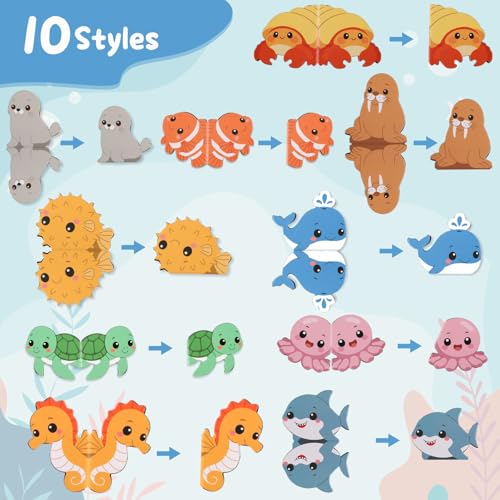 10 Pcs Magnetic Bookmarks, Cute Marine Animals Page Markers for Reading - color: Marine Animals