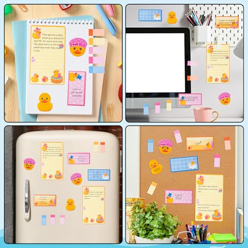 Xqumoi Duck Lovers Sticky Notes Set - Just A Girl Who Loves Ducks Self-Stick Note Pads Cartoon Animal Duckie Writing Memo Pad Page Marker Bookmarker Back to School Office Party Favors Supplies - color: 1pack-duck