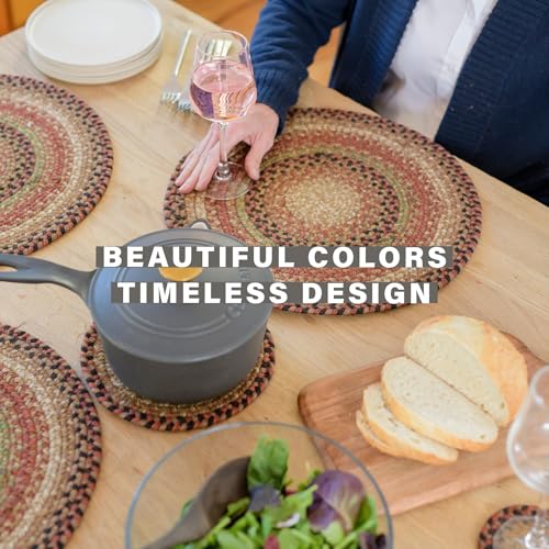 Homespice Gingerbread Jute Braided Placemats, Oval 13x19 Set of 4 - color: Gingerbread