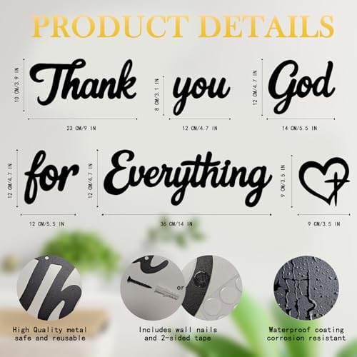 Metal Wall Art Black Wall Decor for Kitchen Bedroom Office Living Room