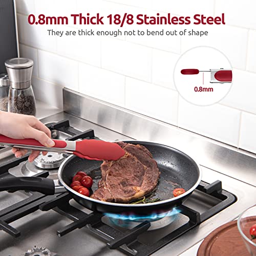 U-Taste Kitchen Tong for Cooking, 600ºF Heat-Resistant Silicone, 9in/Red - color: Red, size: 9 inch