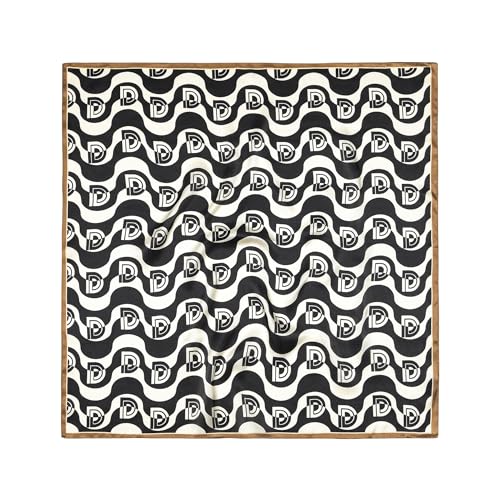 100% Mulberry Silk Scarf - 25.6" Square Neckerchief & Headscarf Gift Packed - color: Black-3