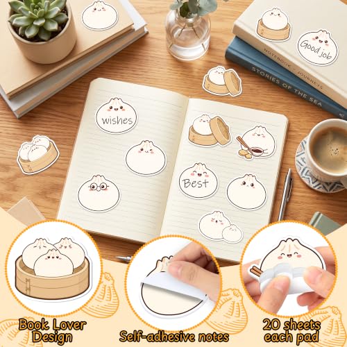 CJiangpo 30 Pcs Dumplings Sticky Note Little Dumpling Self Sticky Notepad - color: Dumplings