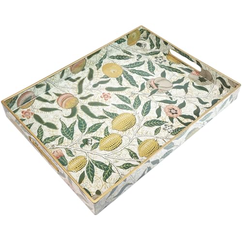 Spsyrine Plastic Serving Tray with Handles for Coffee Table, Lemon - color: Multi L