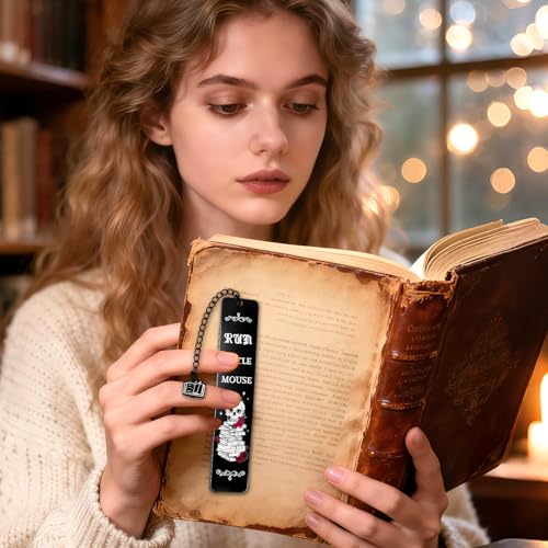 2Pcs Dark Romance Bookmark Funny Gifts for Women Men Book Lover Cute Metal Book Mark Stainless Steel Bookmark Skull Rose Reading Lover Accessories Unique Friend Coworker Valentines Day Gifts - style: Al-dark romance