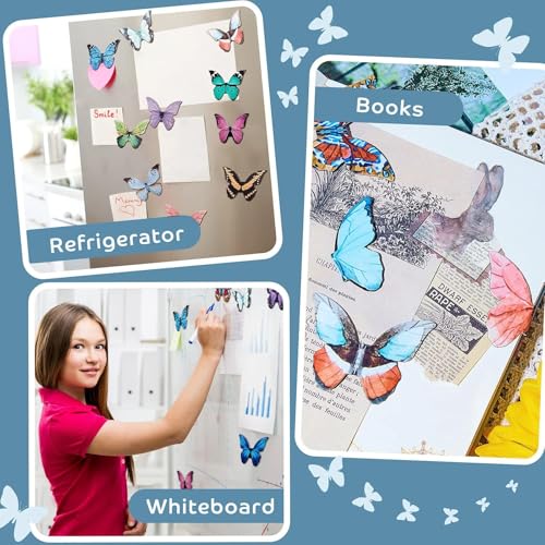 Nezyo 24 Pcs Magnetic Bookmarks Foldable Page Markers Students,Butterfly - style: Butterfly
