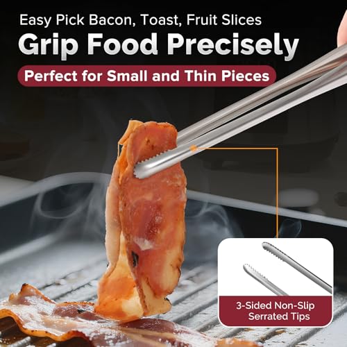 Precise Serrated Non-Slip Tips Cooking Tongs (9.5" & 11.5" & 13.5") - size: 9.5"+11.5"+13.5"