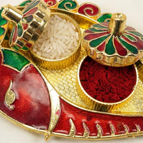 LOVENSPIRE Acrylic Decorative Ganesh Shankh Haldi Kumkum Holder for Pooja Thali – Return Gifts for Wedding, Housewarming Items & Indian Festival Ceremonies 5 Pcs - size: 5 Pcs