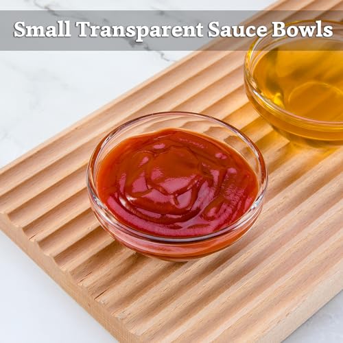 PARBEE 3" Clear Glass Pinch Bowls, 10 Pack 2.5oz Small Prep Dishes Stackable Ingredient Bowls for Spices Dipping Sauces Ice Cream Toppings, Dishwasher Microwave and Freezer Safe - style: Smooth Glass