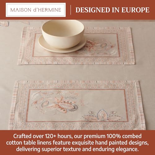 Maison d' Hermine Placemats Set of 4 Reusable 100% Combed Cotton (13"x19") - color: 020 - Society Florals, size: 13" X 19" (Pack of 4)