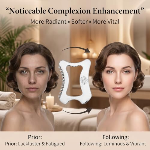 Lymphatic Contour Face Brush Stainless Steel Gua Sha Facial Tools, Lymphatic Drainage Brush Body Gua Sha Tool, Muscle Scraper Massage Tools Scraping Tool Physical Therapy Gua Sha Tool for Face