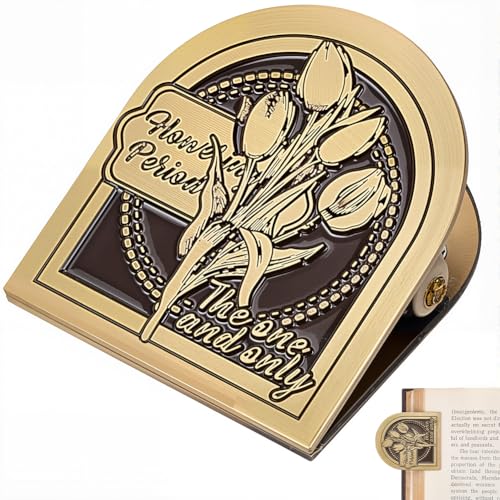CRASPIRE Tulip Flower Journal Metal Clip Vintage Travelers Notebook Book Bill Binder Clips Holder Alloy Antique Bronze Decorative Travelers for TN Travelers Art Reading Decoration Accessories - style: Tulip Flower