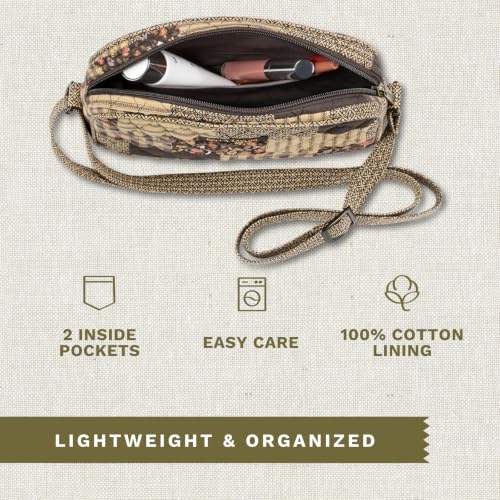 Bella Taylor Simple Crossbody, Quilted Handbag for Women - color: Twilight Garden Patch