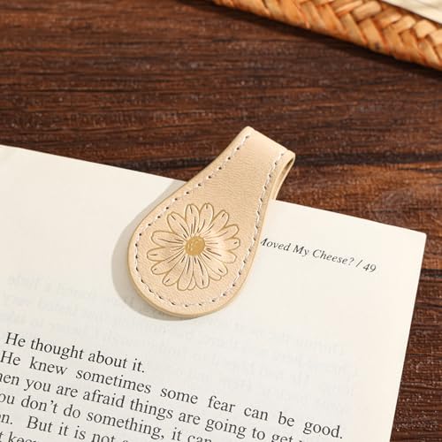 3PCS Vintage Magnetic Leather Bookmark, Leather Magnetic Bookmarks for Women, Magnetic PU Bookmarks Clip Book Accessories, Gilded Flower - style: Gilded Flower