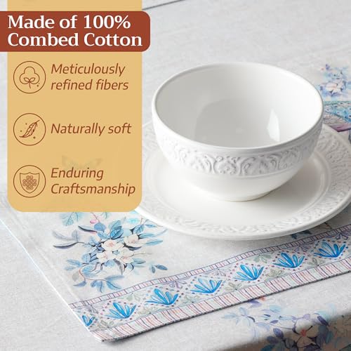 Maison d' Hermine Placemats Set of 4 Reusable 100% Combed Cotton (13"x19") - color: 011 - Peacock Utopia - Orginal, size: 13" X 19" (Pack of 4)