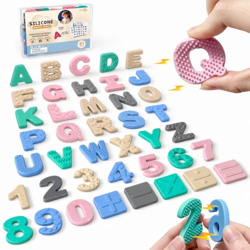 juman Toddlers Sensory Silicone Alphabet Magnetics Letters & Numbers 41 PCS