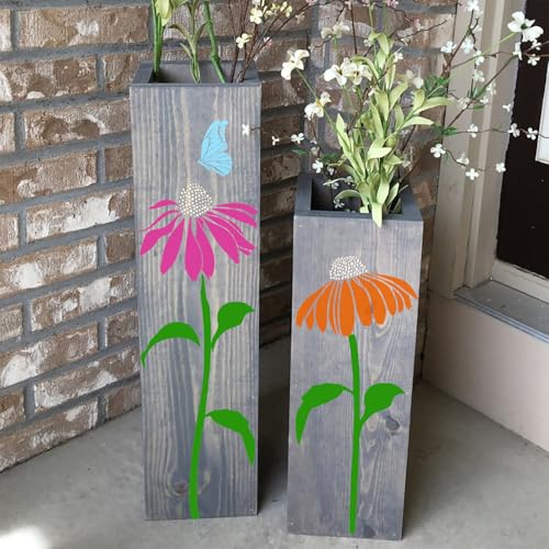 Large Flower Stencils for Painting Cone Flower Stencils for Walls - style: Coneflower