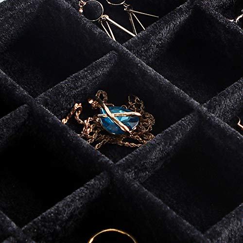 Frebeauty 12 Grid Bracelet Holder Box,Velvet Jewelry Tray with Clear Lid - color: Black, size: 12 Grid