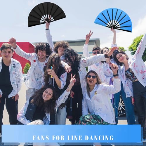 Maitys 2 Pack Foldable Fans for Rave Dancing,Fresh Color,Simple Pattern - color: Fresh Color, style: Simple Pattern