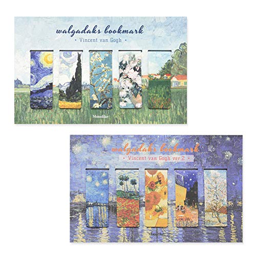 Monolike Magnetic Bookmarks Vincent Van Gogh ver.1 + ver.2, 10 Pieces - color: Van Gogh Ver.1 + Ver.2