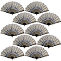 QIRMIZI 30 Pack Folding Handheld Fans,Silk Spanish Fan, Perfect for Weddings, Parties, and Dancing,Black - color: Black, size: 30 PACK