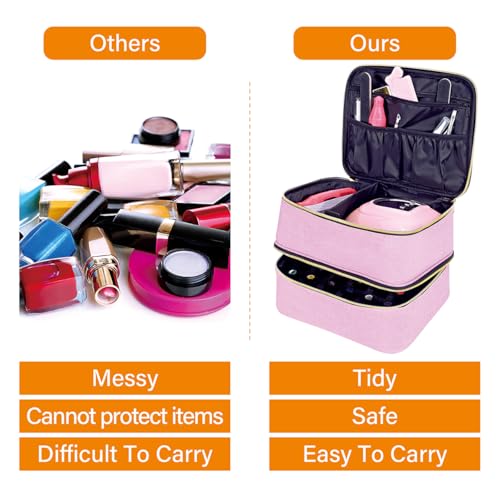 Nail Polish Organizer Holds 30 Bottles (15 ml/0.5 floz),Pink Gold - color: Pink Gold