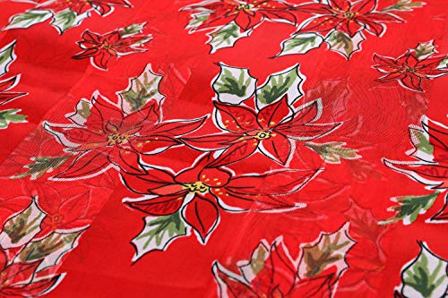 CBC Crown Christmas Scarf - Christmas Theme Candycane, Poinsettia Scarf - color: Poinsettia-red