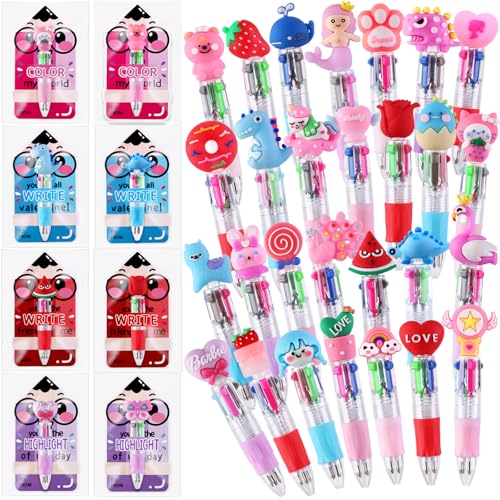 30 Pack Valentines Fun Pens with Cards Cute Multicolor 4-in-1 Gift Pens - style: Valentines Cards-30pcs