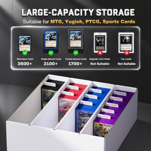 ZLCA 4 Row Trading Card Storage Box, 3200+ Standard Cardboard Storage Box - color: Standard, size: 4 Row