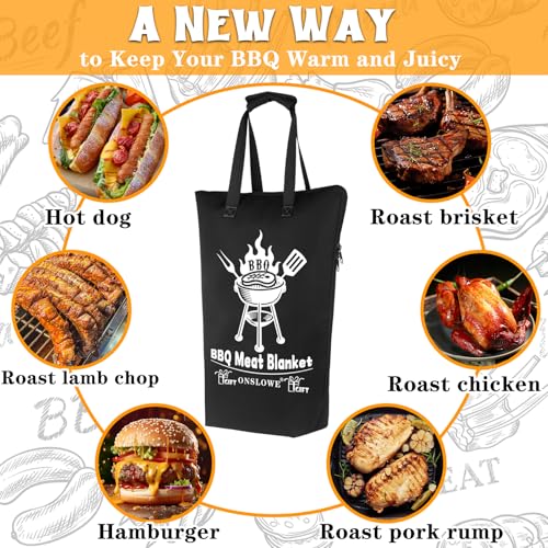BBQ Blanket for Resting Meat - Meat Resting Bag of Washable Oxford Cloth - Insulated Brisket Resting Blanket for Turkey, Pork Shoulder & Beef - Gifts for Men, BBQ Lovers Gift (Black New, 21 in) - color: Black New, size: 21 in