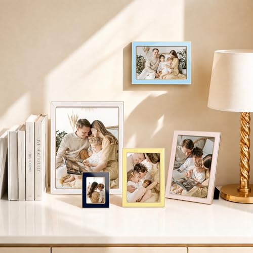 eletecpro 4x6 Enamel Picture Frame with Real Glass Cover, Sky Blue, 2-Pack - color: Sky Blue, size: 4x6