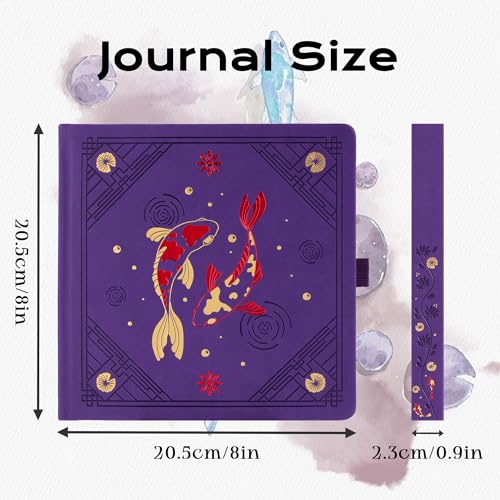 TIEFOSSI Dotted Square Journal Notebook 160 Pages for Women & Men(8 x 8) - color: Deep Purple, size: Square-Dotted