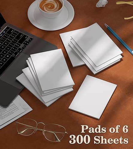 Note Pads 4x6 - Notepad - 10 Pads - 50 Sheets per Notepads - Writing Pads - color: White- 10 Pack, size: 4x6