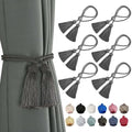 BEL AVENIR 6 Pack Handmade Rope Tassel Curtain Tiebacks - color: Charcoal, size: 6 Pack